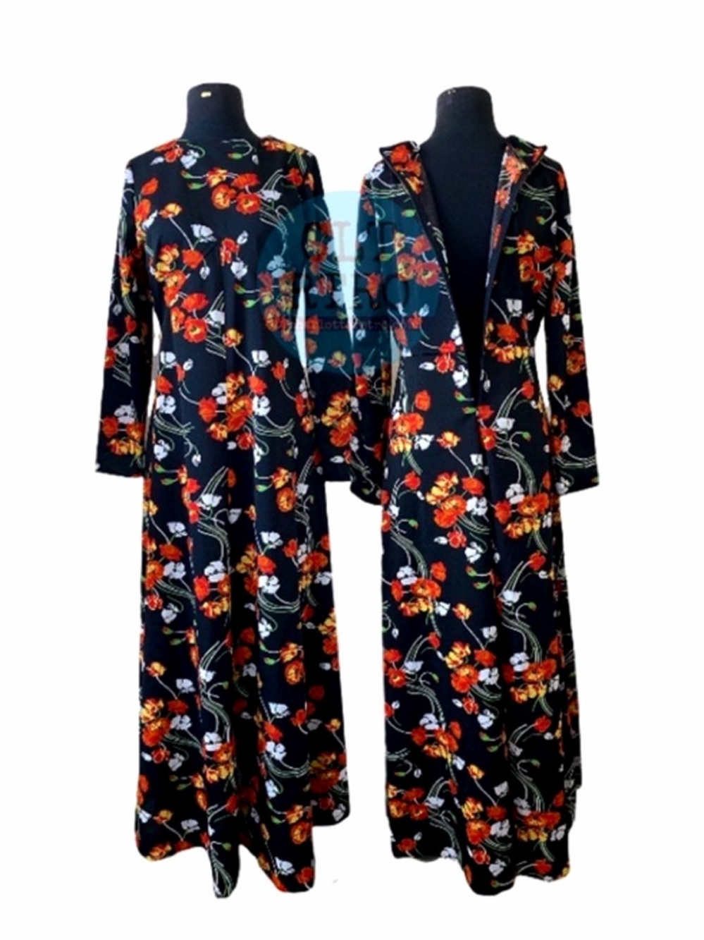 70s vtg Floor Length Floral Maxi